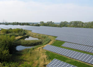 solar panel installations field
