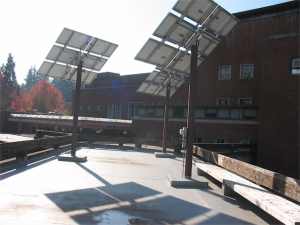 solar panels on a roof